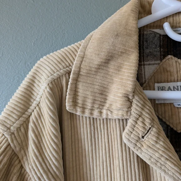 Vintage Brandon Thomas 100% Cotton Tan Corduroy Barn Chore CoatSize M